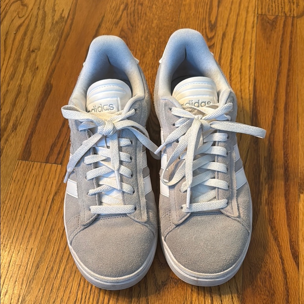 Adidas Gray Suede Sneakers Grand Court Cloud Foam Insole